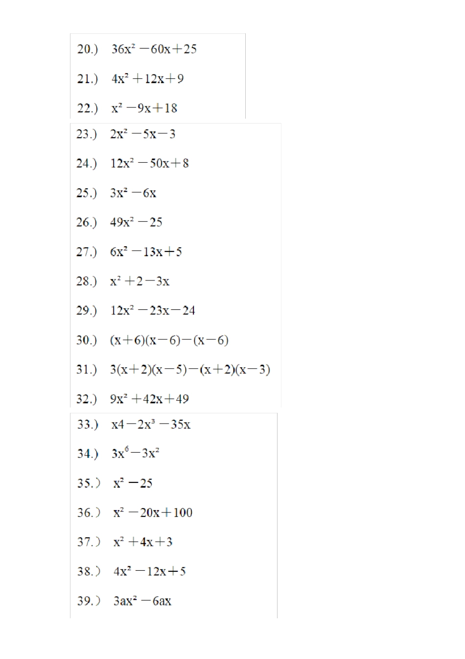 初二数学因式分解经典练习题100道_第2页