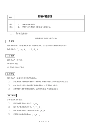 初二物理下册阿基米德原理
