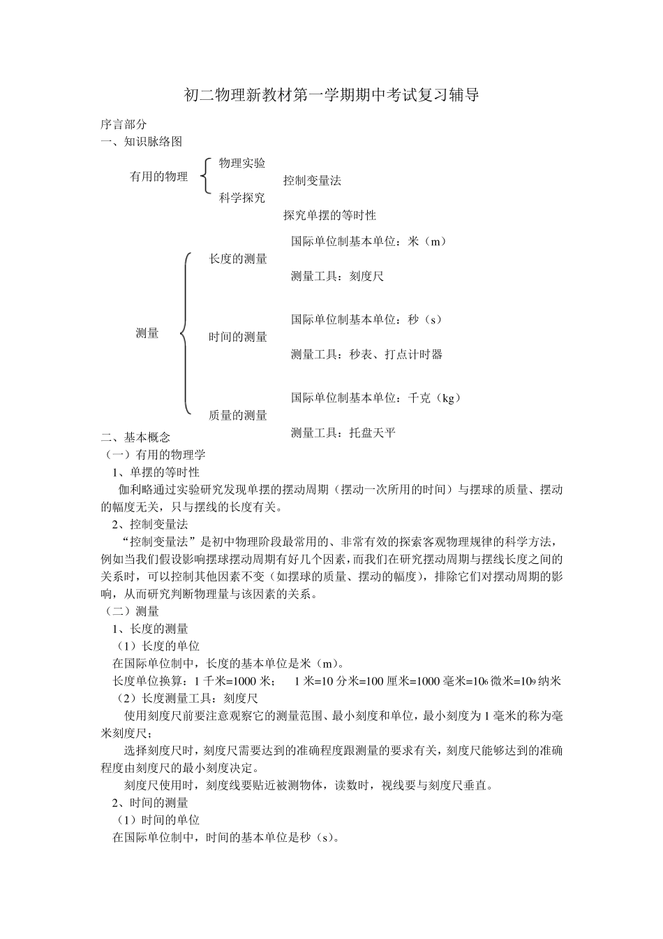 初二物理复习辅导_第1页