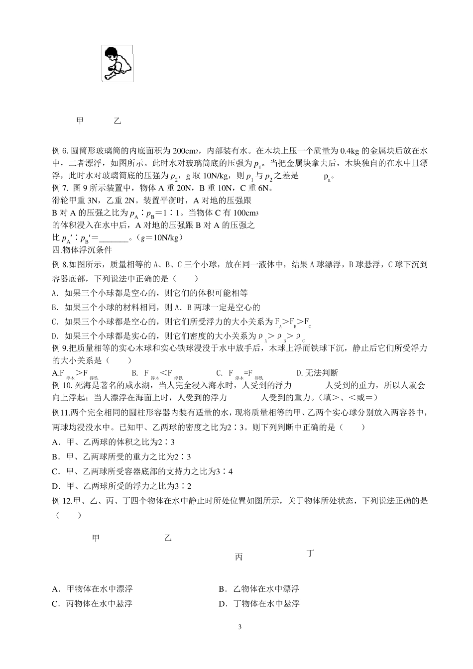 初二物理浮力讲义_第3页