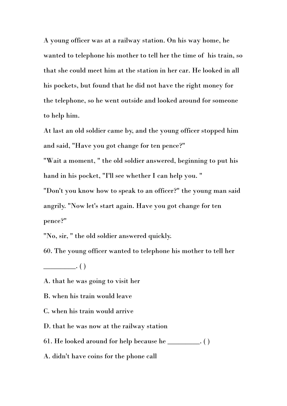 初二英语__阅读理解__含答案_第1页