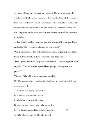 初二英语__阅读理解__含答案