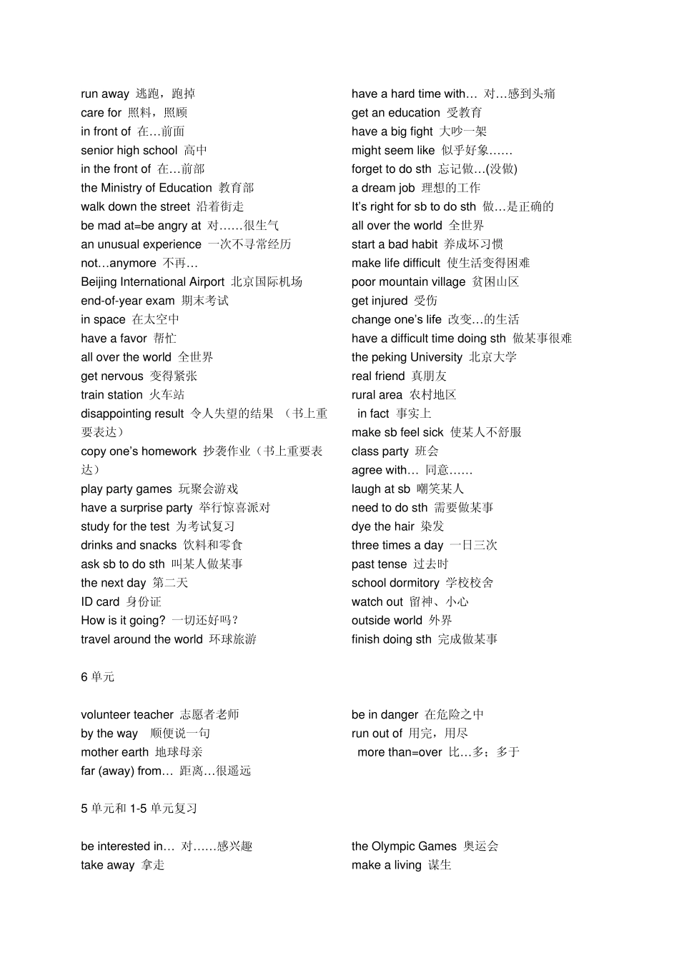初二英语下册词组_第3页