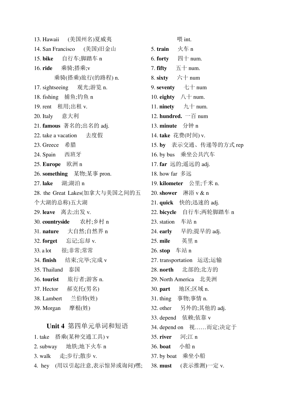 初二英语单词表_第3页