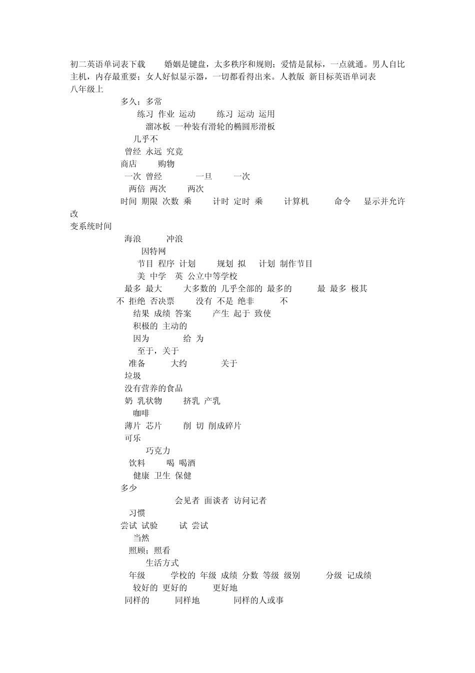 初二英语单词表下载_第1页