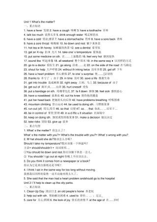 初二英语重点短语