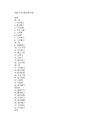 初级刀术图解真人图示版