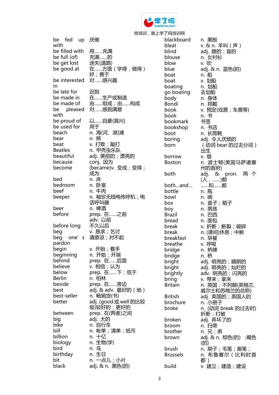 初高中英语词汇表(整理打印版)_第3页