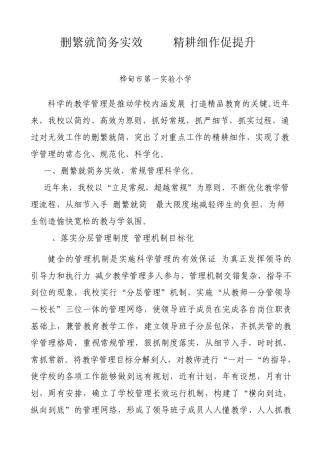 删繁就简务实效