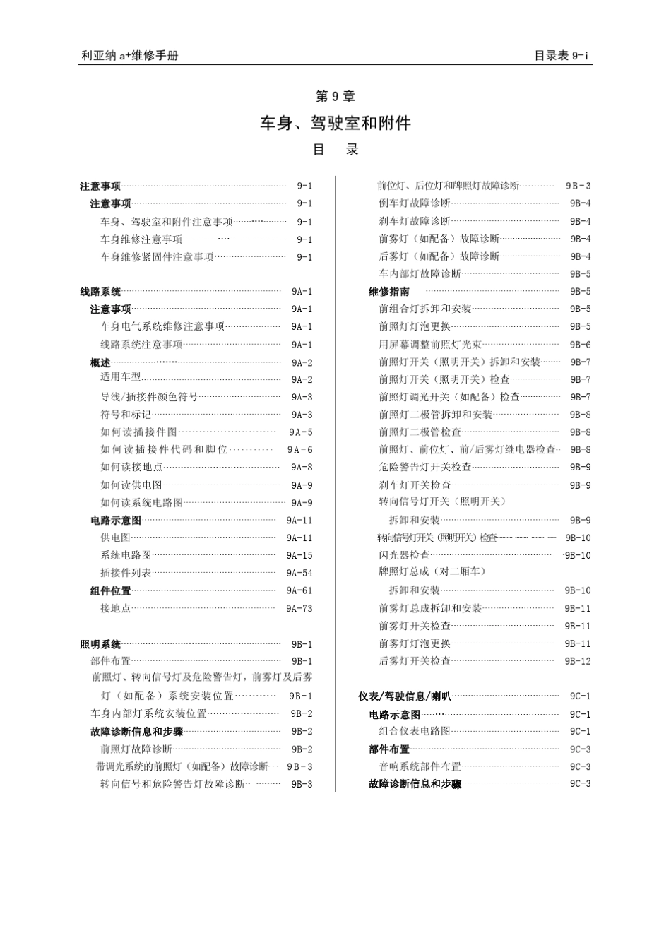 利亚纳A+车身、驾驶室和附件_第1页