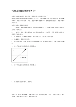 利弗莫尔操盘规则解释说明