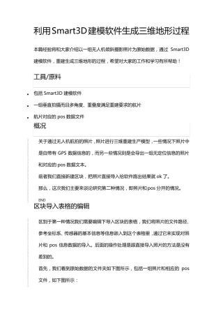利用Smart3D建模软件生成三维地形过程