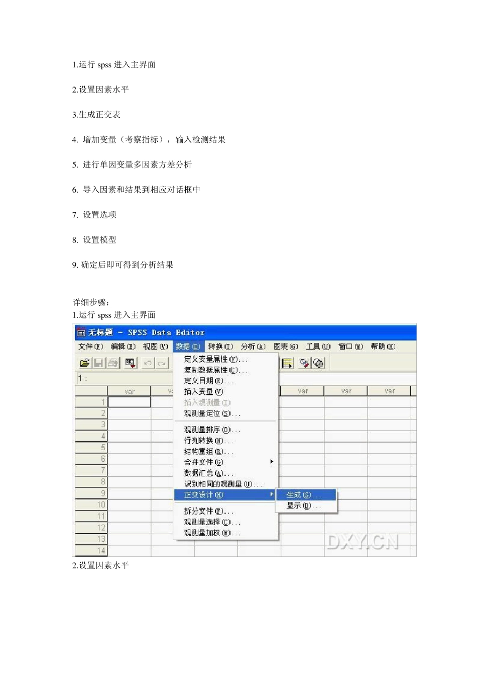 利用SPSS做正交分析简易教程_第1页