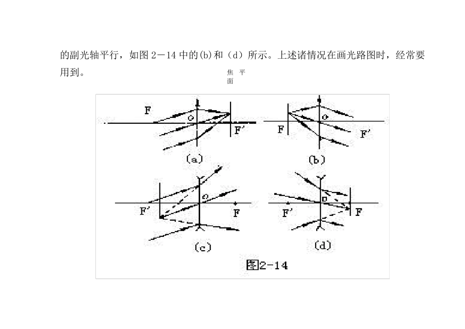 利用焦平面和副光轴画任意光线通过凸、凹透镜的光路图_第2页