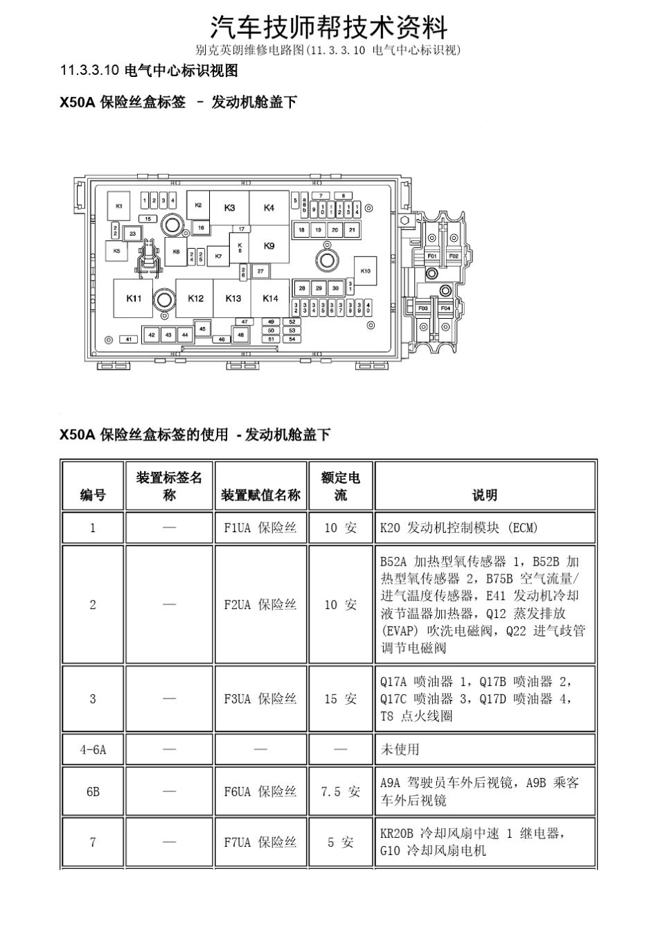 别克英朗维修电路图(11.3.3.10电气中心标识视)_第1页