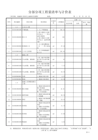 别墅C工程量清单