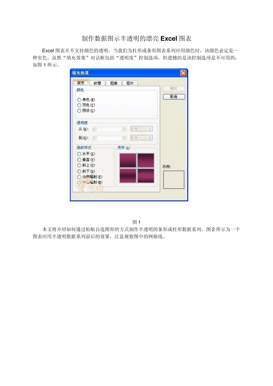 制作数据图示半透明的漂亮Excel图表_第1页