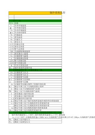 制冷系统选型计算
