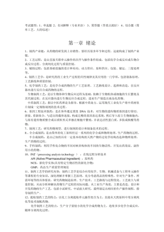 制药工艺学考点