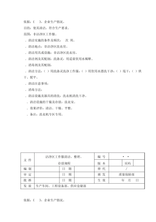 制药洁净区的相关SOP