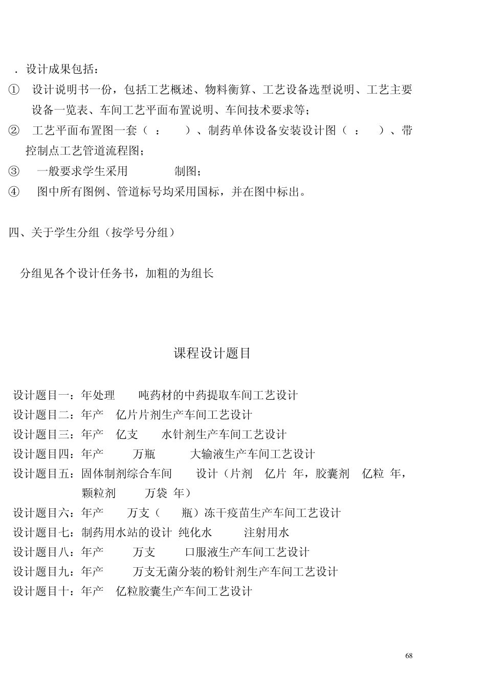 制药课程设计任务书_第3页