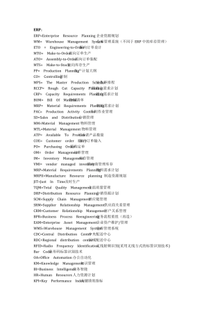 制造业常用词汇集锦