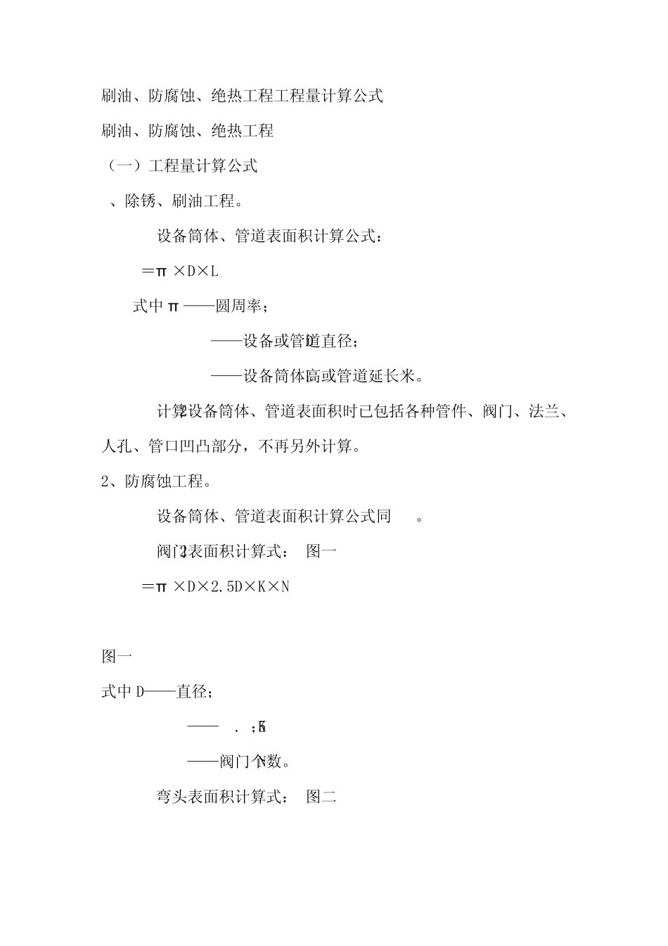 刷油、防腐蚀、绝热工程工程量计算公式_第1页