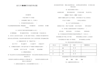 前几年0608供应链管理试题及答案