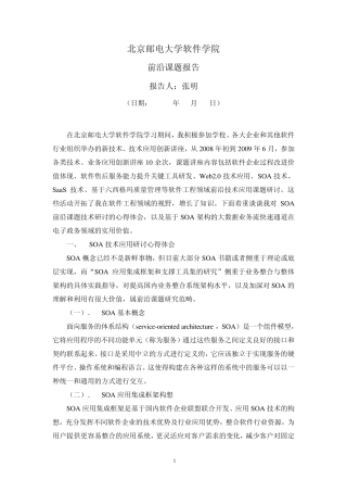前沿课题报告