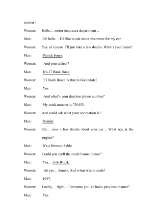 剑桥7听力原文word文本TAST2