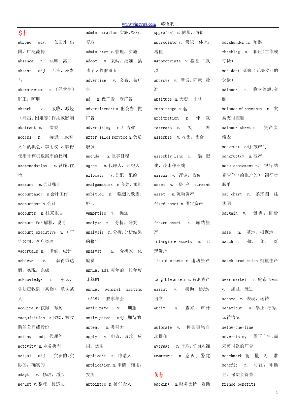 剑桥商务英语BEC词汇2000_第1页