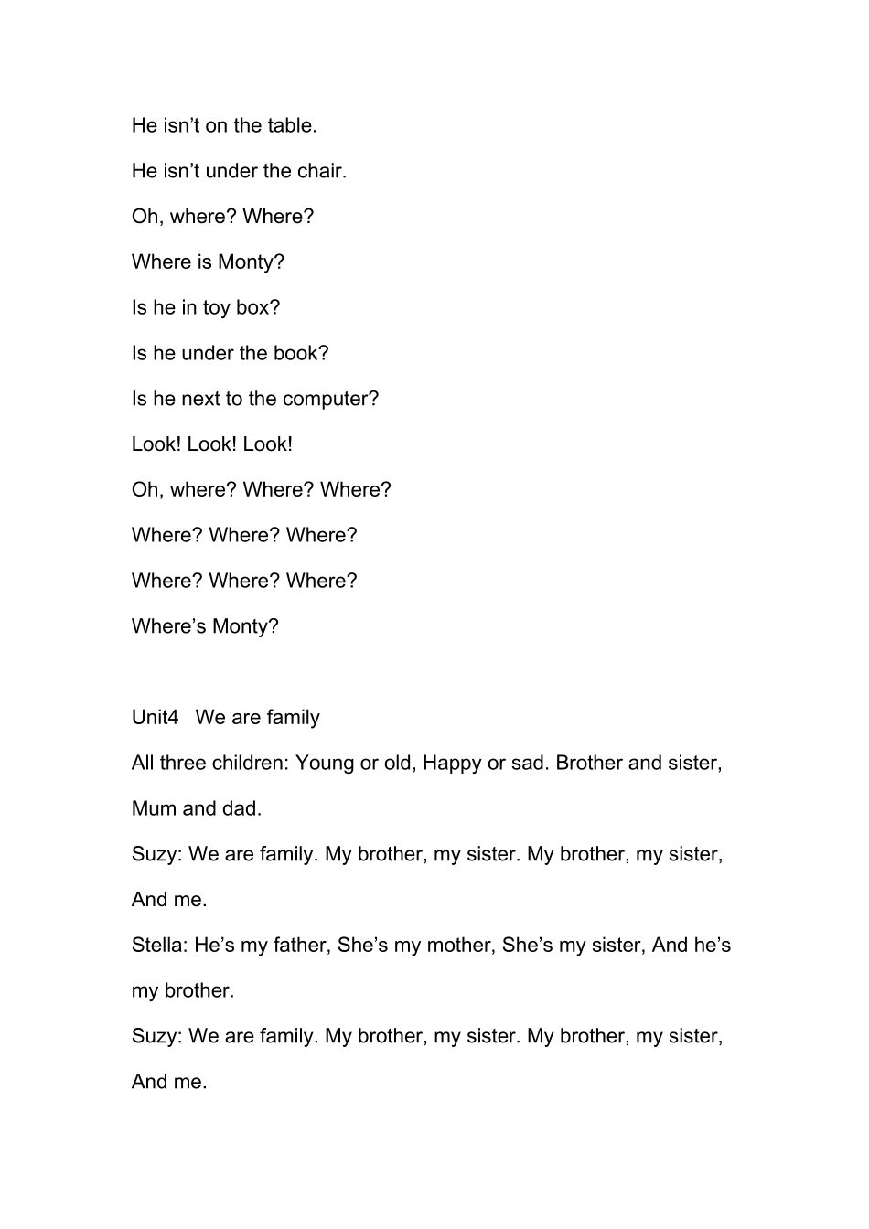 剑桥国际少儿英语1所有歌词_第2页