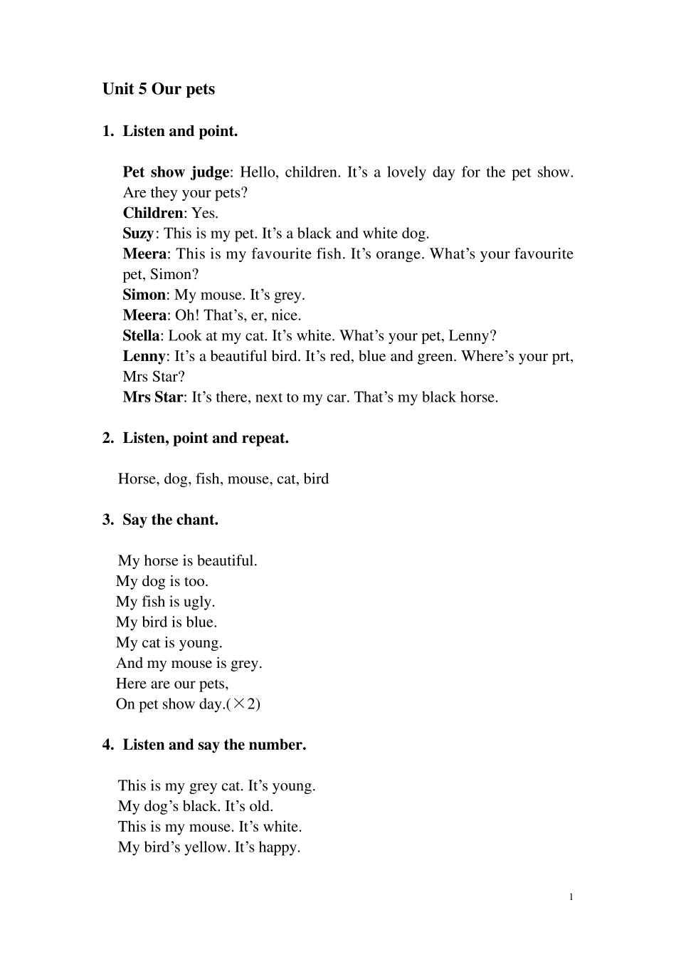 剑桥国际少儿英语1第5、6单元文本_第1页