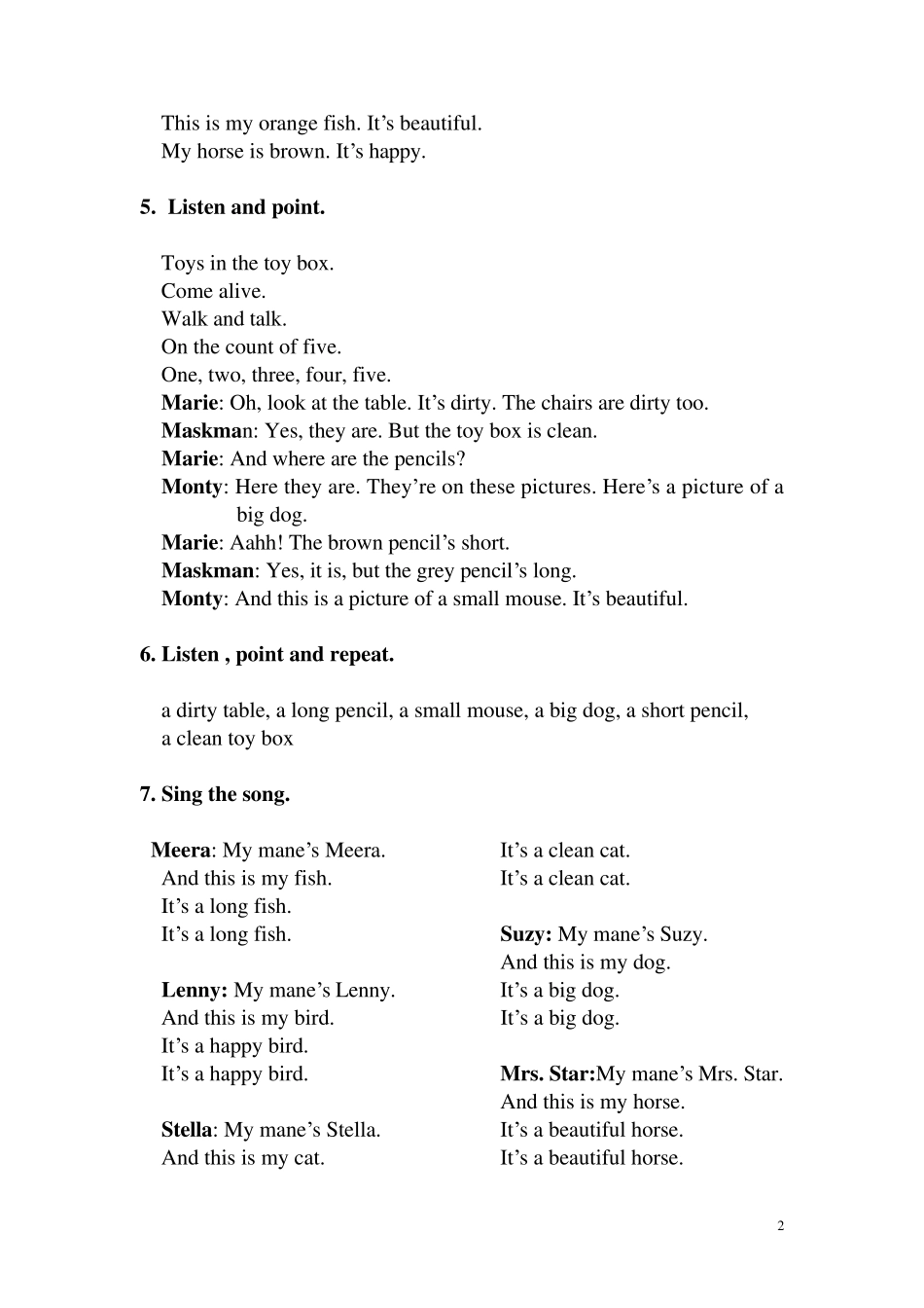 剑桥国际少儿英语1第5、6单元文本_第2页