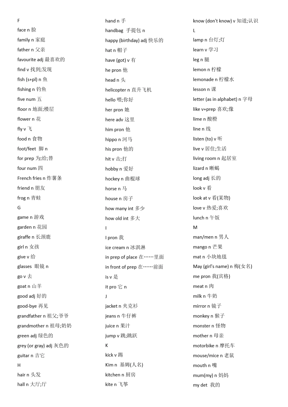 剑桥少儿英语13级词汇表_第2页