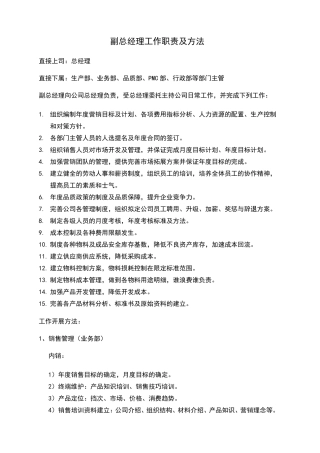 副总经理权责