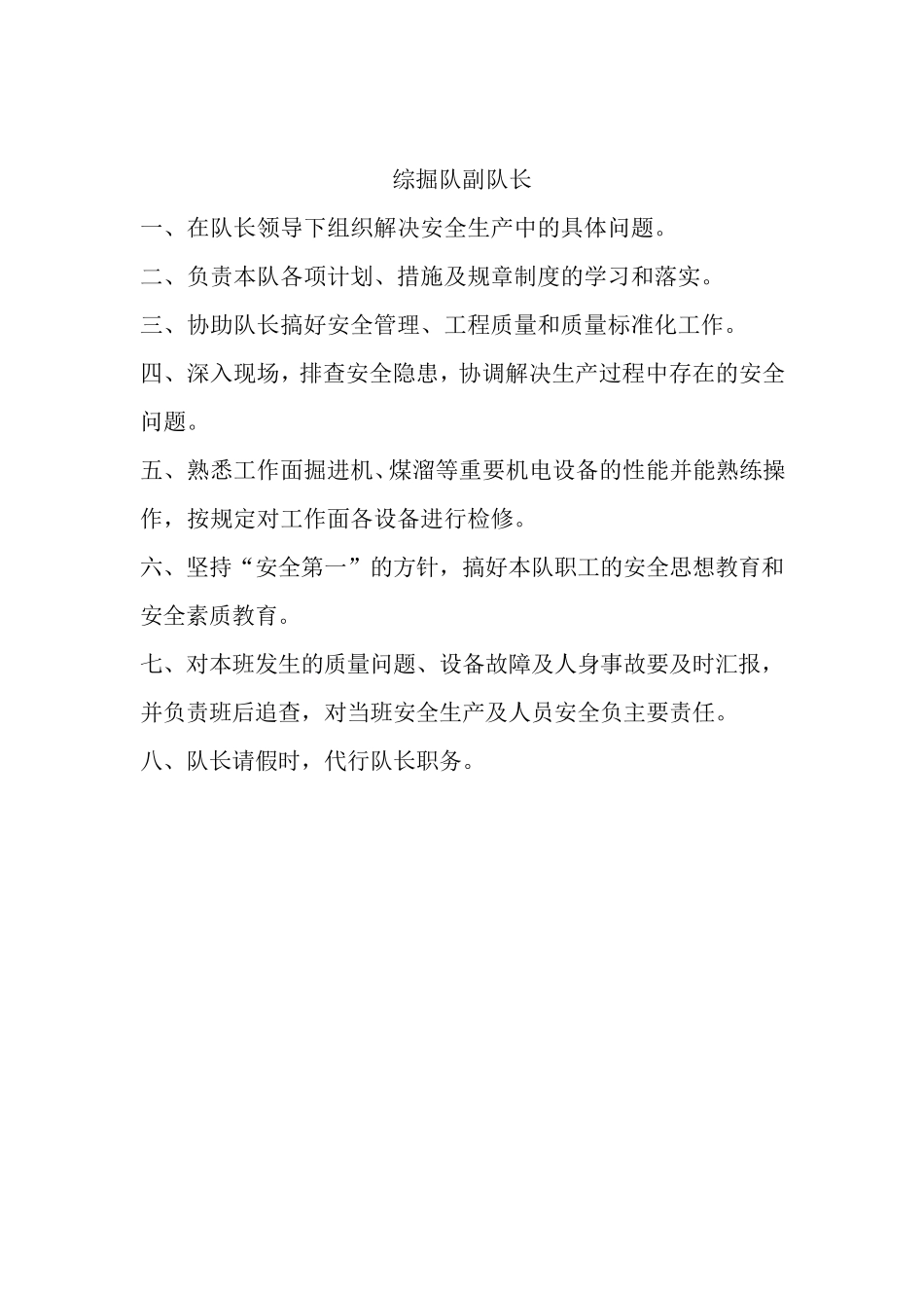 副队长岗位职责_第1页