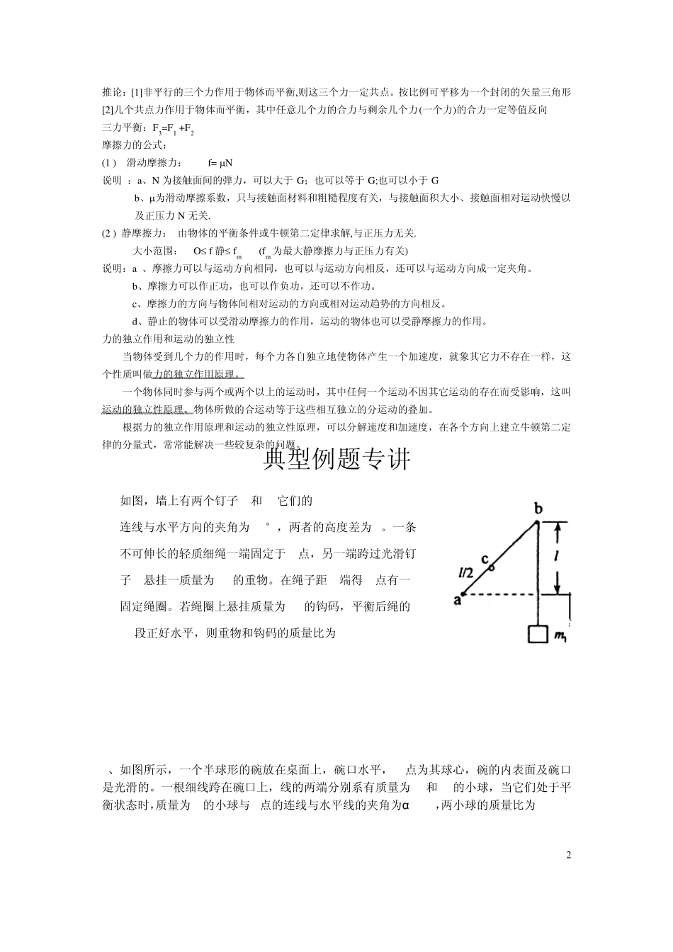 力学、受力分析—知识点+方法+例题_第2页