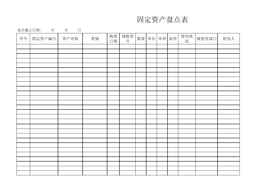 办公室固定资产盘点表_第1页