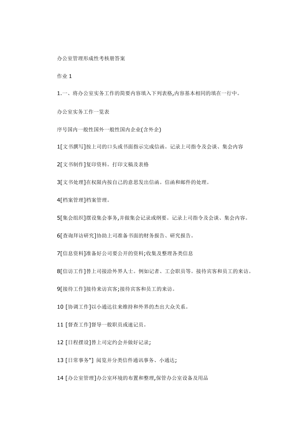 办公室管理形成性考核册答案作业2_第1页