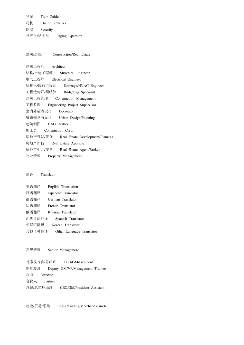 办公室职位职衔职务英语词汇_第2页
