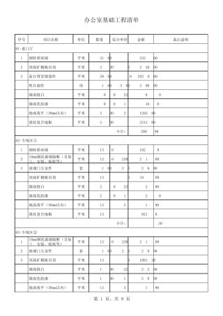 办公室装修报价单