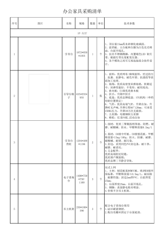 办公家具采购清单