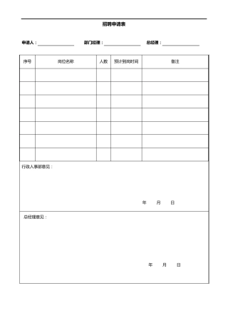 办公常用表格大全