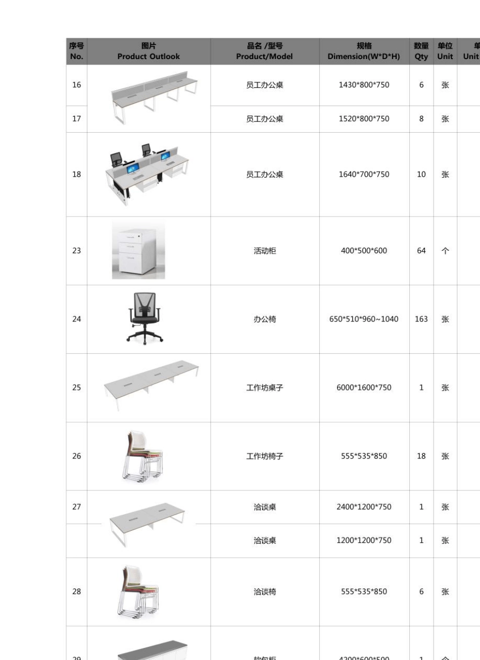 办公桌椅报价单_第3页
