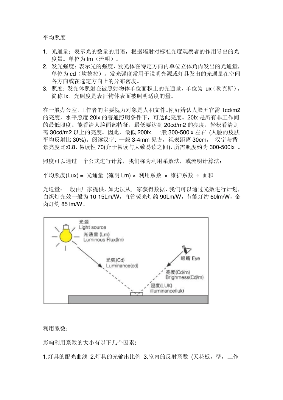 办公照明需要的各种参数大全_第2页