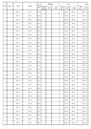 办公用品出入库明细表汇总(带公式)