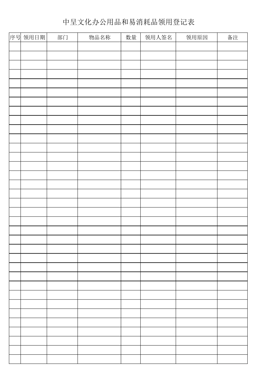 办公用品和消耗品领用登记表_第1页