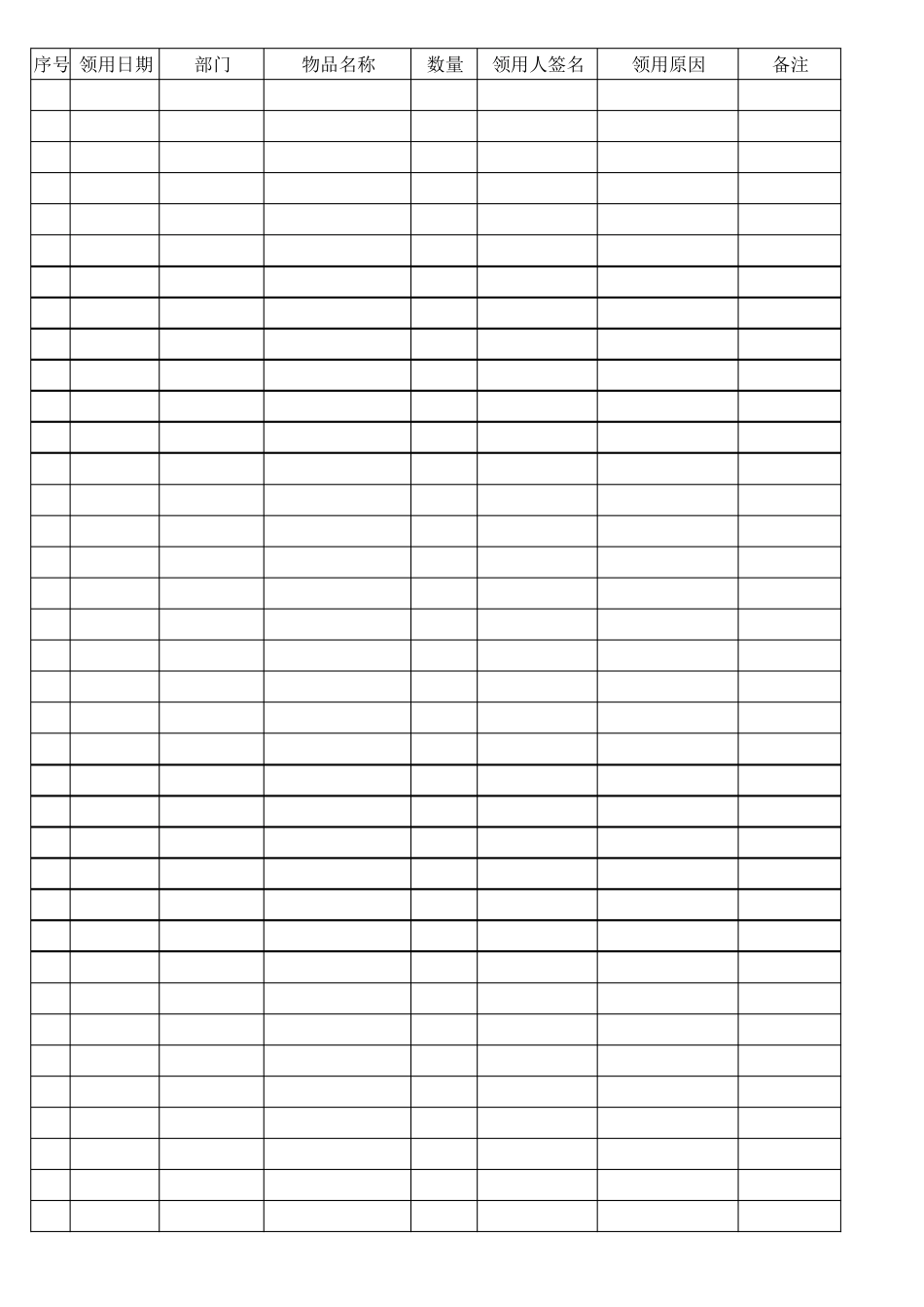 办公用品和消耗品领用登记表_第3页