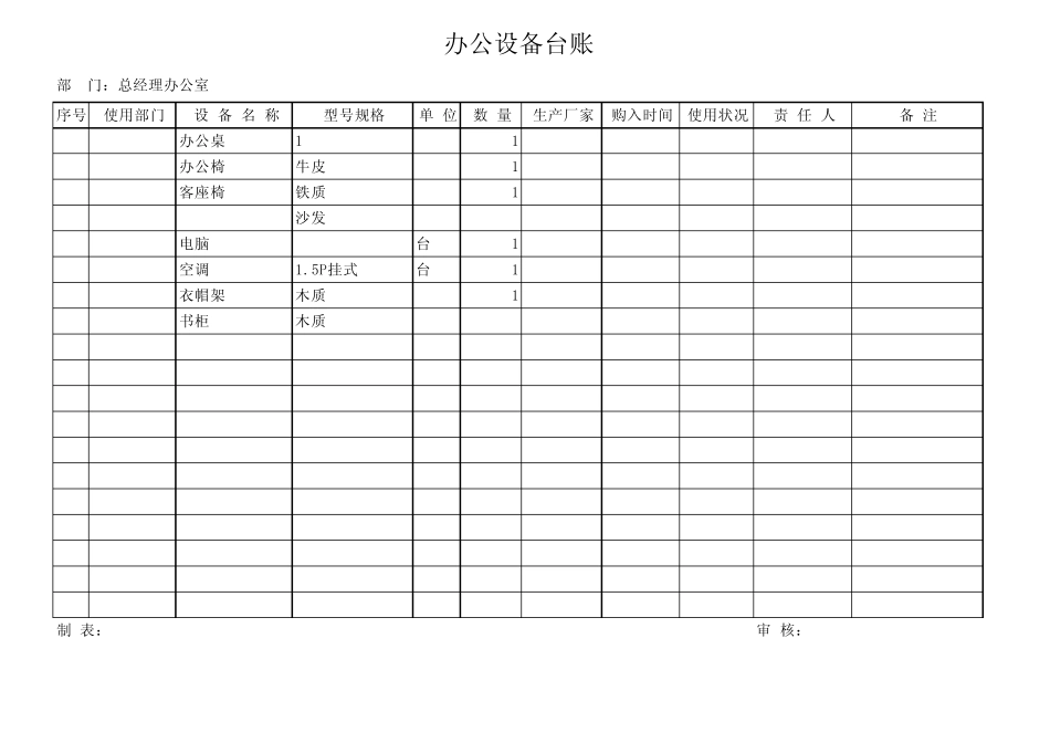 办公设备台账1_第1页
